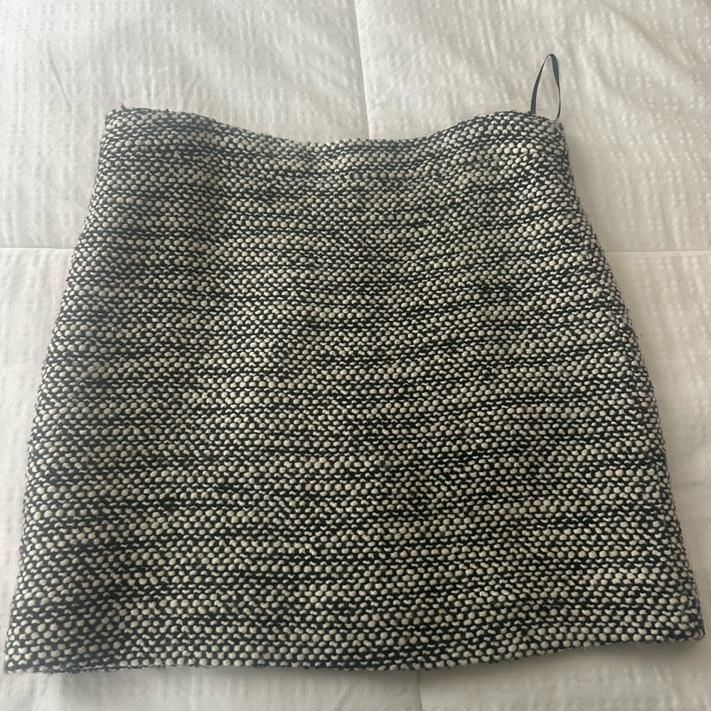 Elegant Black and White Tweed Mini Skirt - J Crew